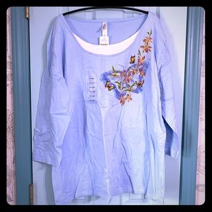 Decorated Originals 3/4 Sleeve Embellished Tee 241